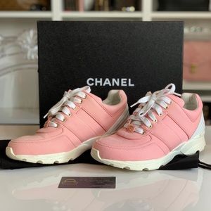 Chanel pink sneakers